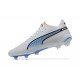 Puma King Ultimate Icon MG Low-Top White Blue For Men Soccer Cleats 