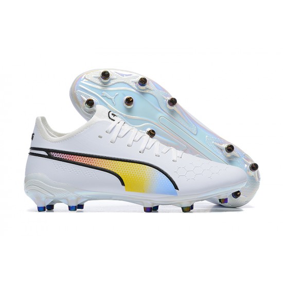 Puma King Ultimate Icon MG Low-Top White Multi For Men Soccer Cleats 