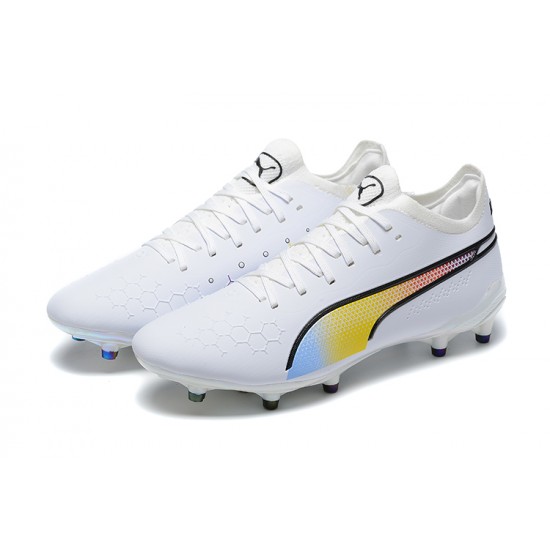 Puma King Ultimate Icon MG Low-Top White Multi For Men Soccer Cleats 