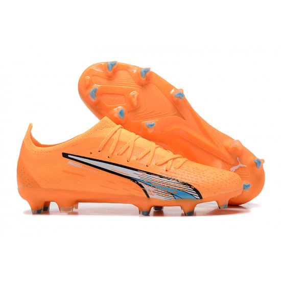 Puma Ultra Ultimate FG Low-Top Orange Blue For Men Soccer Cleats 