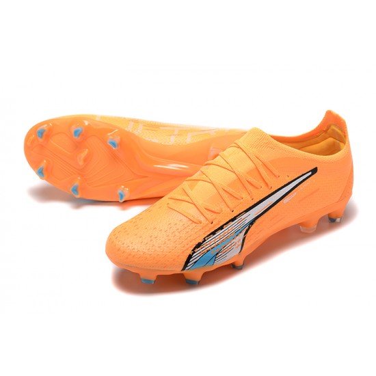 Puma Ultra Ultimate FG Low-Top Orange Blue For Men Soccer Cleats 