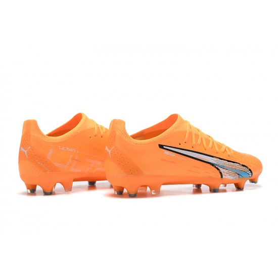 Puma Ultra Ultimate FG Low-Top Orange Blue For Men Soccer Cleats 