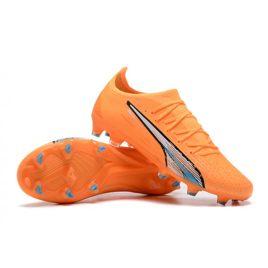 Puma Ultra Ultimate FG Low-Top Orange Blue For Men Soccer Cleats 