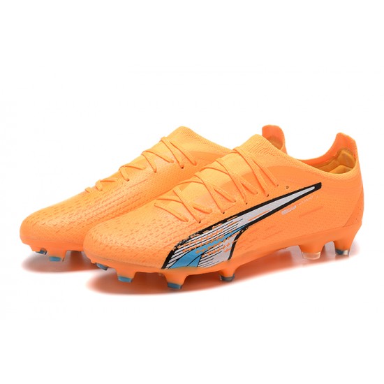 Puma Ultra Ultimate FG Low-Top Orange Blue For Men Soccer Cleats 