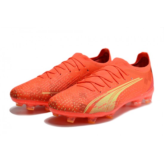 Puma Ultra Ultimate FG Low-Top Red Gold For Men Soccer Cleats 