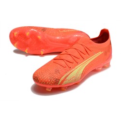 Puma Ultra Ultimate FG Low-Top Red Gold For Men Soccer Cleats 