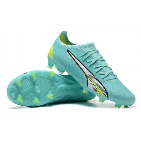 Puma Ultra Ultimate FG Low-Top Turqoise Yellow For Men Soccer Cleats 