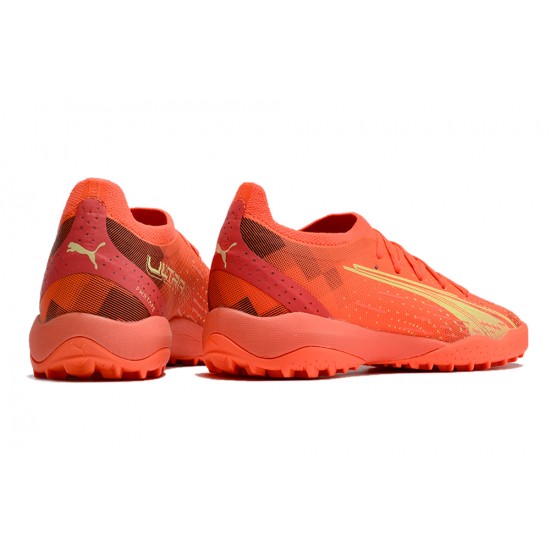 Puma Ultra Ultimate TF Low-Top Red Gold For Men Soccer Cleats 