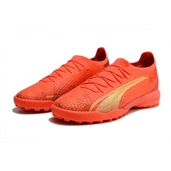 Puma Ultra Ultimate TF Low-Top Red Gold For Men Soccer Cleats 