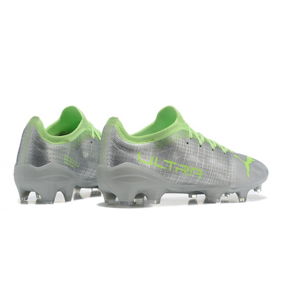 Puma ultra 1.4 FG Low-Top Sliver And Green For Men Soccer Cleats 