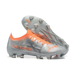 Puma ultra 1.4 FG Low-Top Sliver And Orange For Men Soccer Cleats 